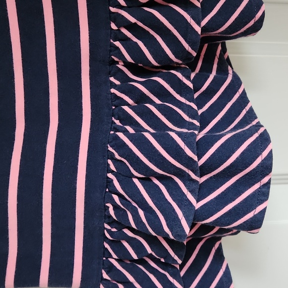 Ralph Lauren, Girl's, Dress,Sz 4/4T, Navy & Pink, Sh Sleeve w 2 Bottom Ruffles - Picture 3 of 8